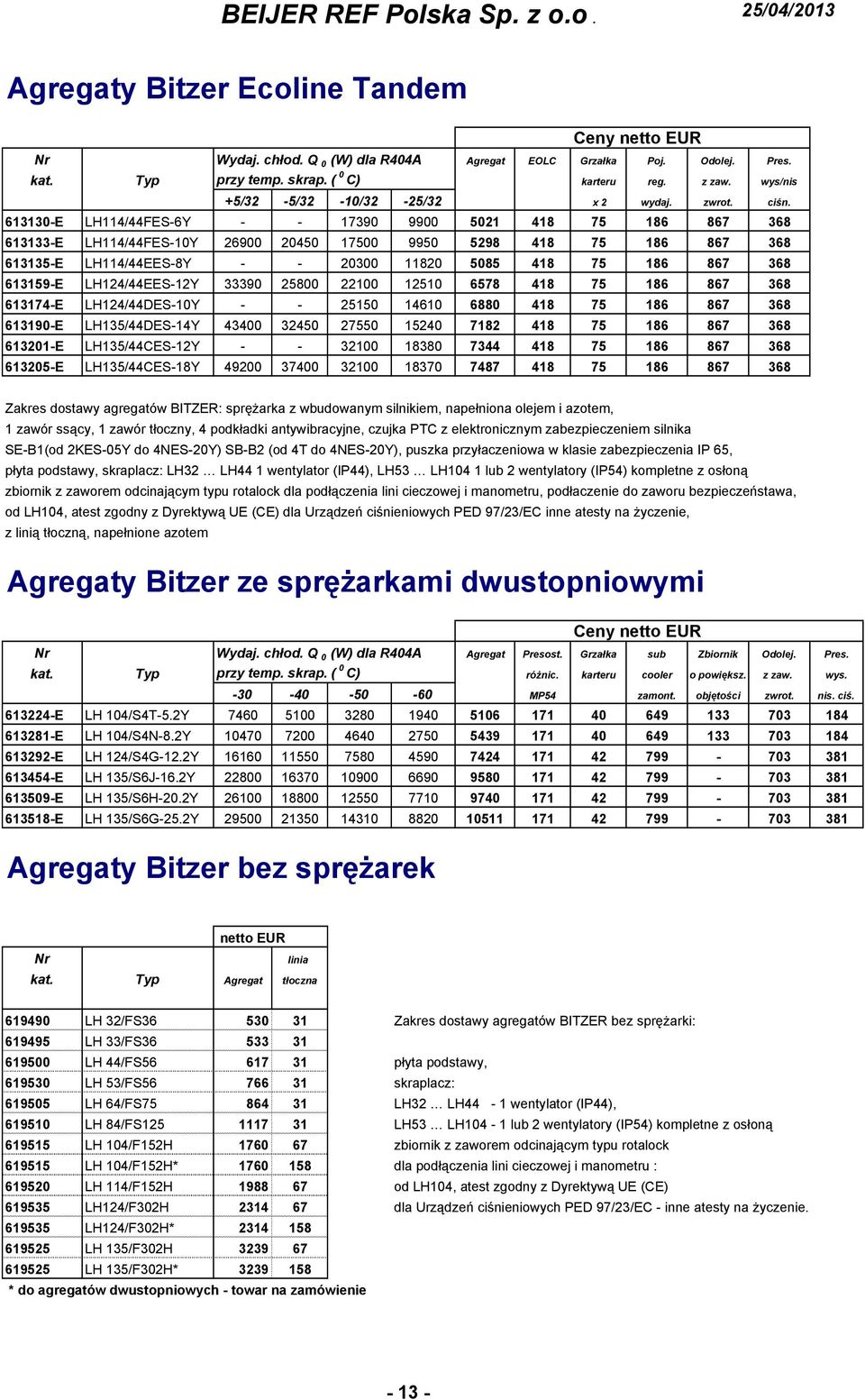 613130-E LH114/44FES-6Y - - 17390 9900 5021 418 75 186 867 368 613133-E LH114/44FES-10Y 26900 20450 17500 9950 5298 418 75 186 867 368 613135-E LH114/44EES-8Y - - 20300 11820 5085 418 75 186 867 368