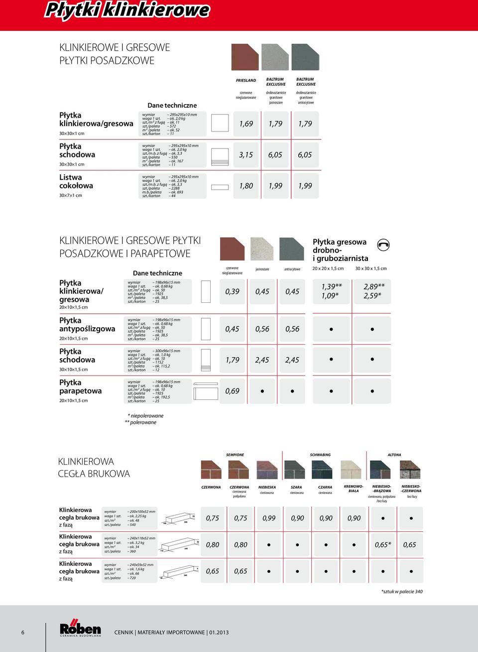 /karton 2 /paleta 11 ok. 52 295x295x10 mm ok. 2,0 kg szt./karton 11 295x295x10 mm ok. 2,0 kg.b. z fugą 295x295x10 ok. 3,3 mm waga 1 Dane 550 ok. 2,0 kgtechniczne.b. m 2 /paleta z fugą ok. 167 3,3 szt.