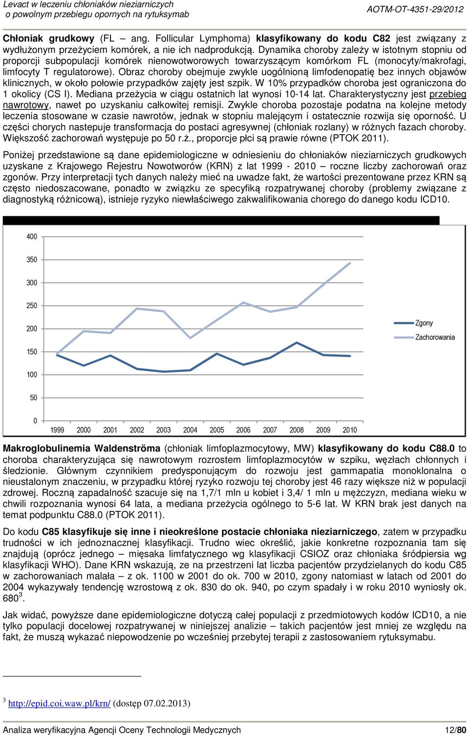 Obraz choroby obejmuje zwykle uogólnioną limfodenopatię bez innych objawów klinicznych, w około połowie przypadków zajęty jest szpik. W 1% przypadków choroba jest ograniczona do 1 okolicy (CS I).