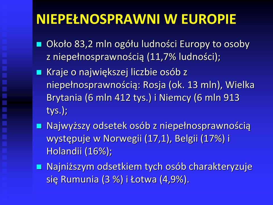 13 mln), Wielka Brytania (6 mln 412 tys.) i Niemcy (6 mln 913 tys.