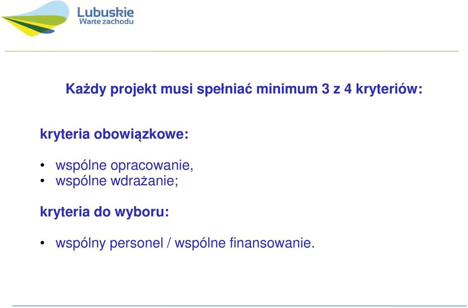 opracowanie, wspólne wdrażanie; kryteria do