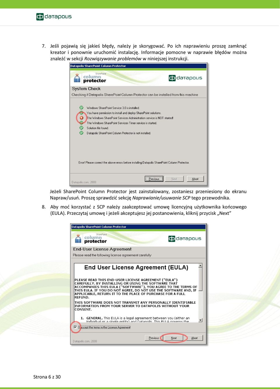 Jeżeli SharePoint Column Protector jest zainstalowany, zostaniesz przeniesiony do ekranu Napraw/usuo.