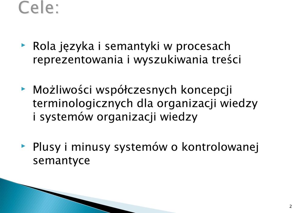 terminologicznych dla organizacji wiedzy i systemów