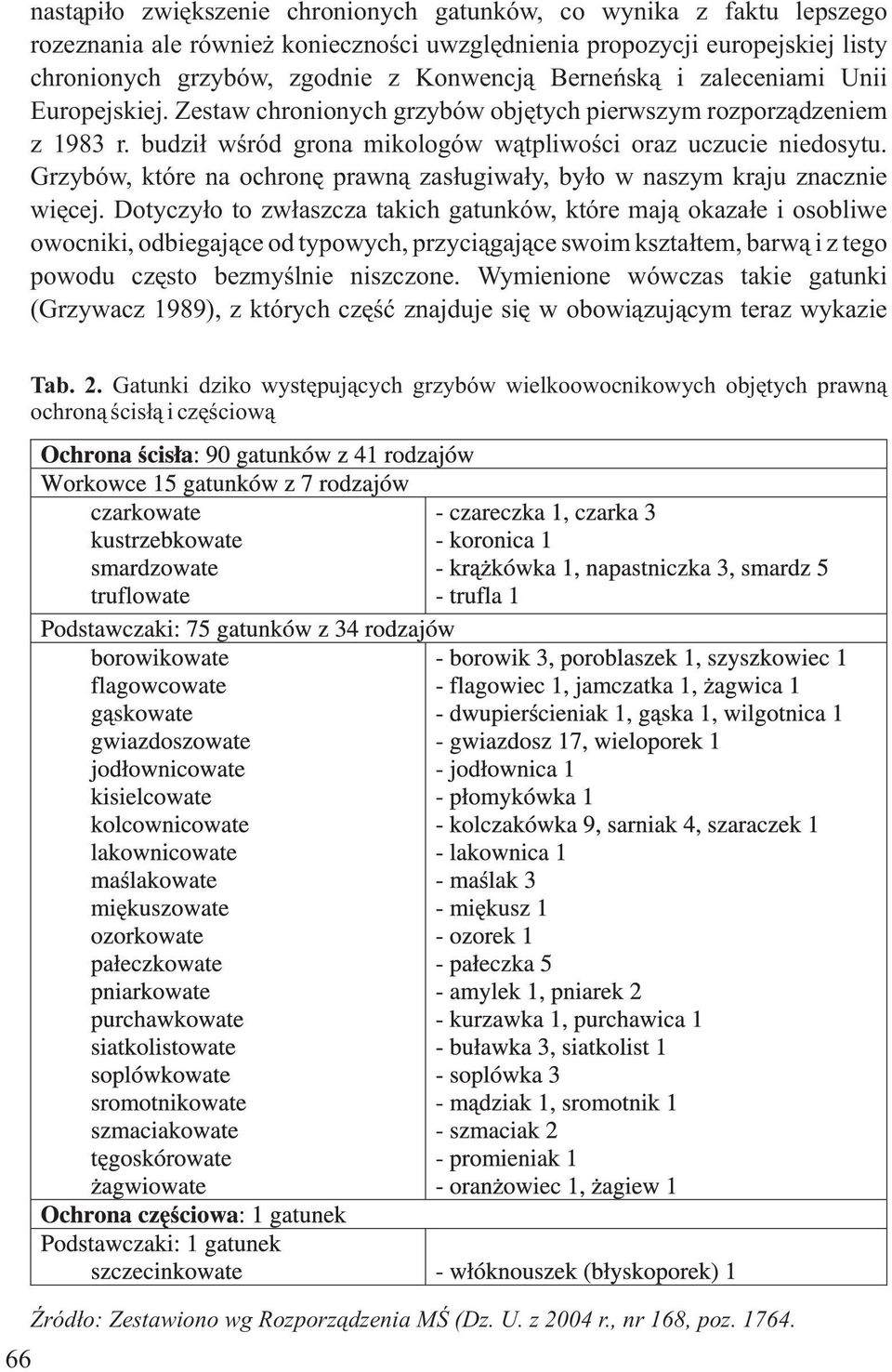 Grzybów, które na ochronæ prawnà zasùugiwaùy, byùo w naszym kraju znacznie wiæcej.
