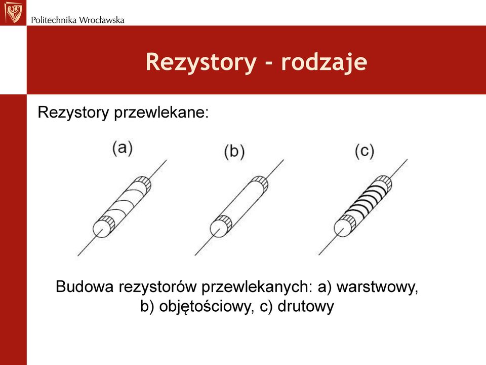 rezystorów przewlekanych: a)