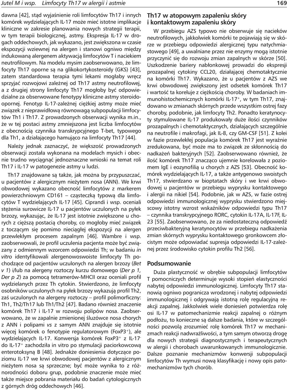 terapii, w tym terapii biologicznej, astmy.