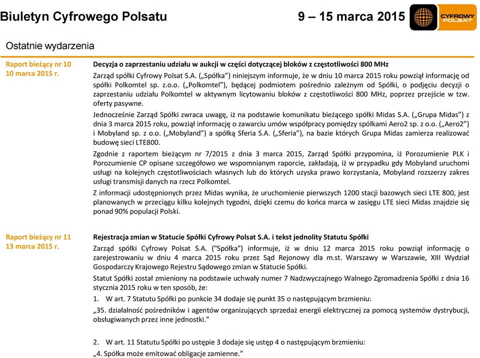muje, że w dniu 10 marca 2015 rok