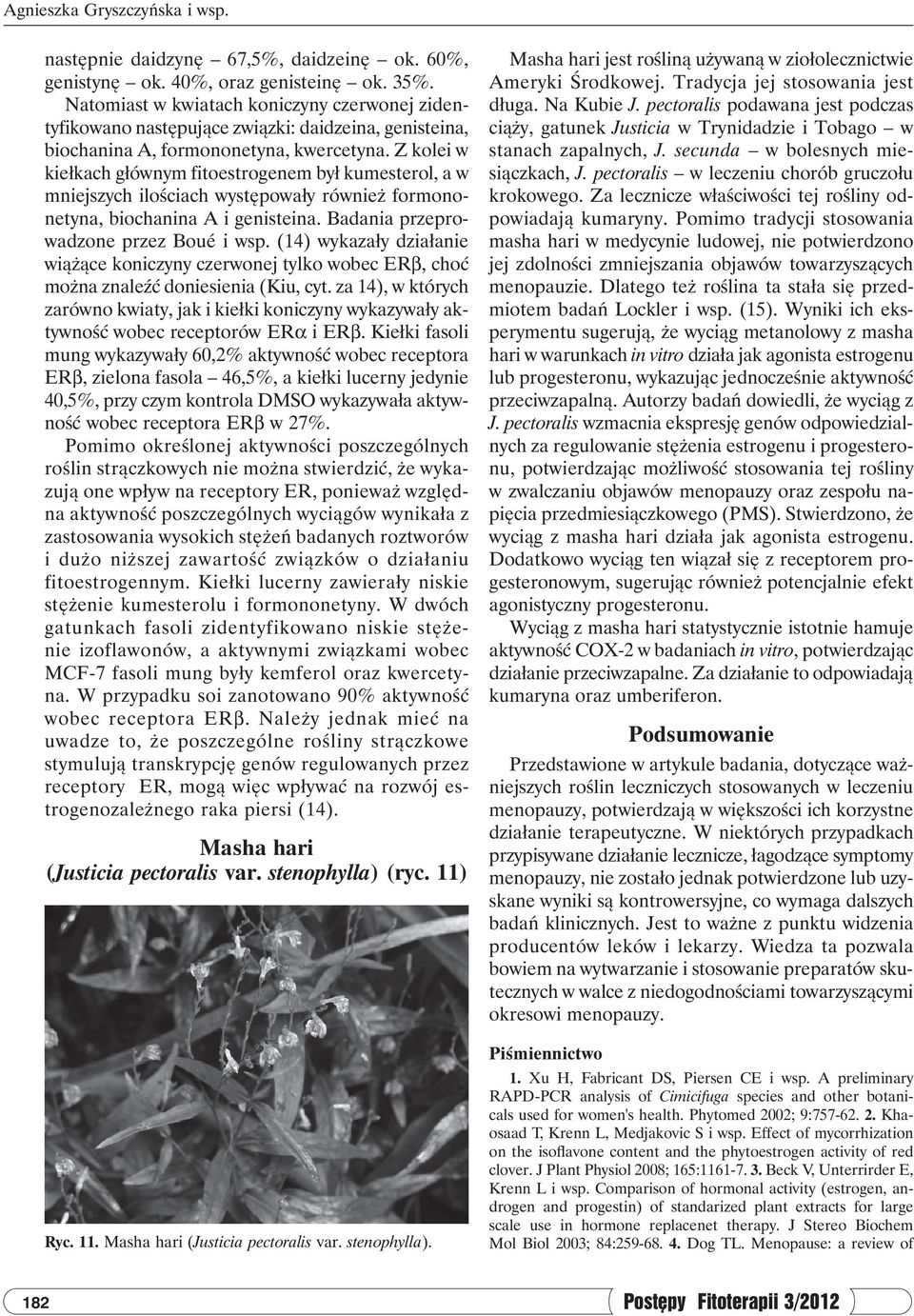Z kolei w kiełkach głównym fitoestrogenem był kumesterol, a w mniejszych ilościach występowały również formononetyna, biochanina A i genisteina. Badania przeprowadzone przez Boué i wsp.