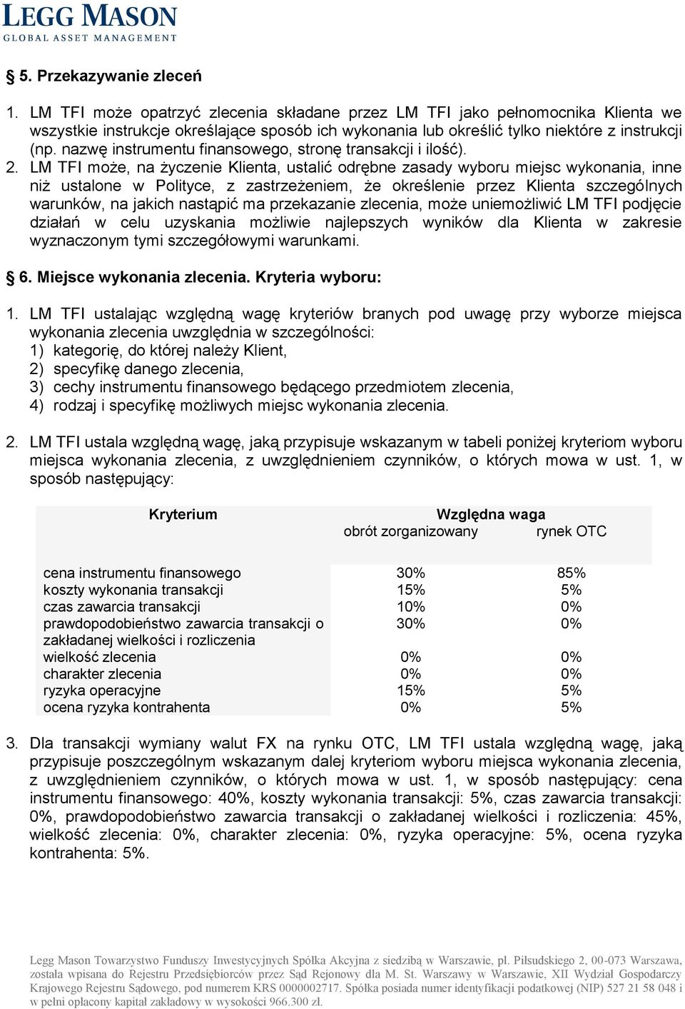 nazwę instrumentu finansowego, stronę transakcji i ilość). 2.