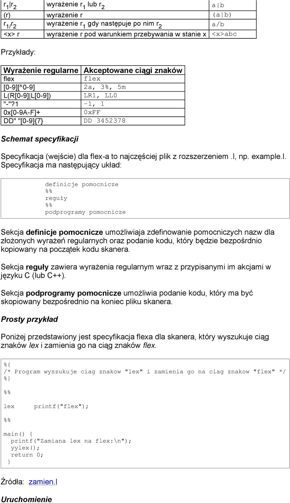 1-1, 1 0x[0-9A-F]+ 0xFF DD" "[0-9]{7 DD 3452378 Schemat specyfikacji Specyfikacja (wejście) dla