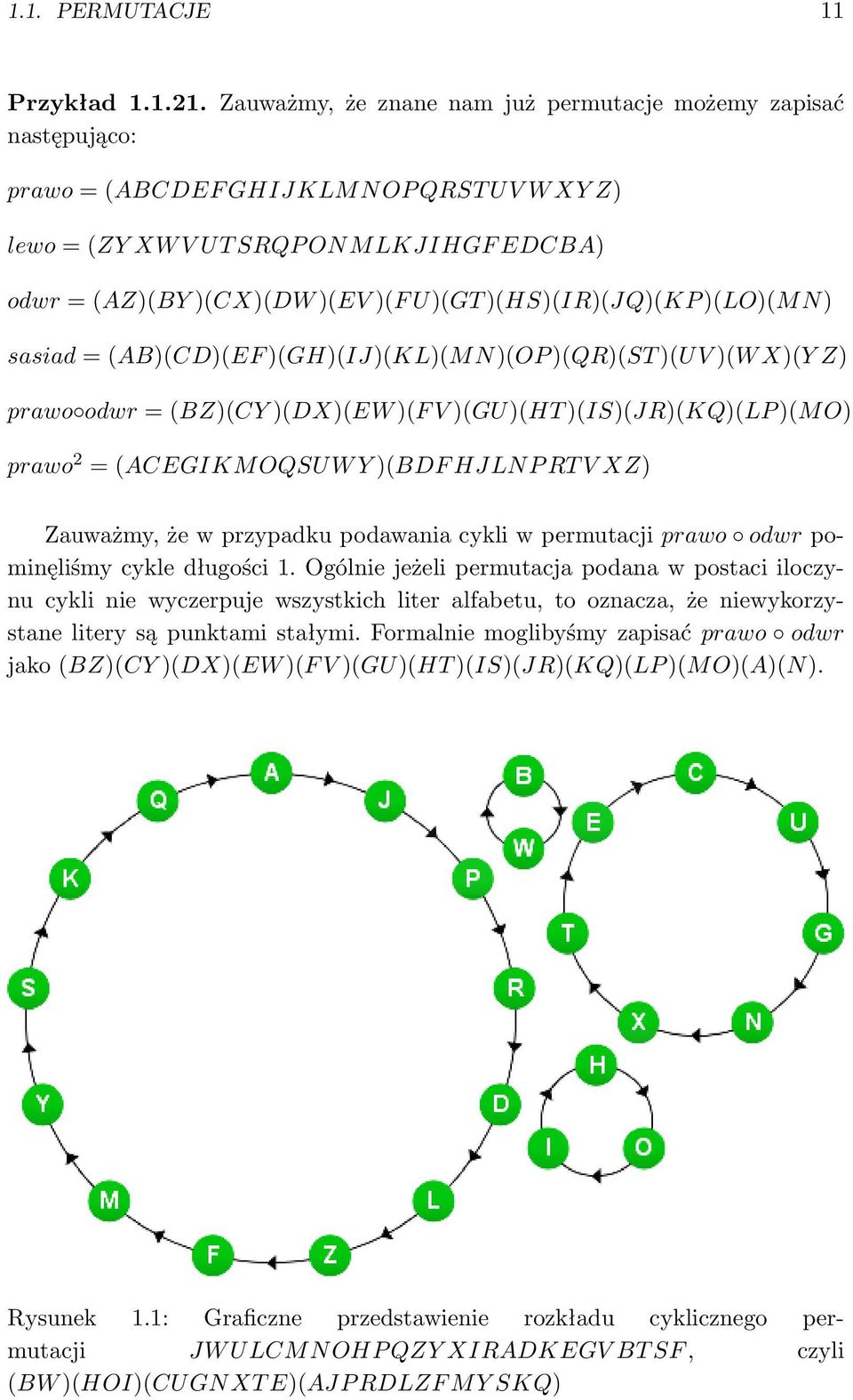 )(HS)(IR)(JQ)(KP )(LO)(MN) sasiad = (AB)(CD)(EF )(GH)(IJ)(KL)(MN)(OP )(QR)(ST )(UV )(W X)(Y Z) prawo odwr = (BZ)(CY )(DX)(EW )(F V )(GU)(HT )(IS)(JR)(KQ)(LP )(MO) prawo 2 = (ACEGIKMOQSUW Y )(BDF