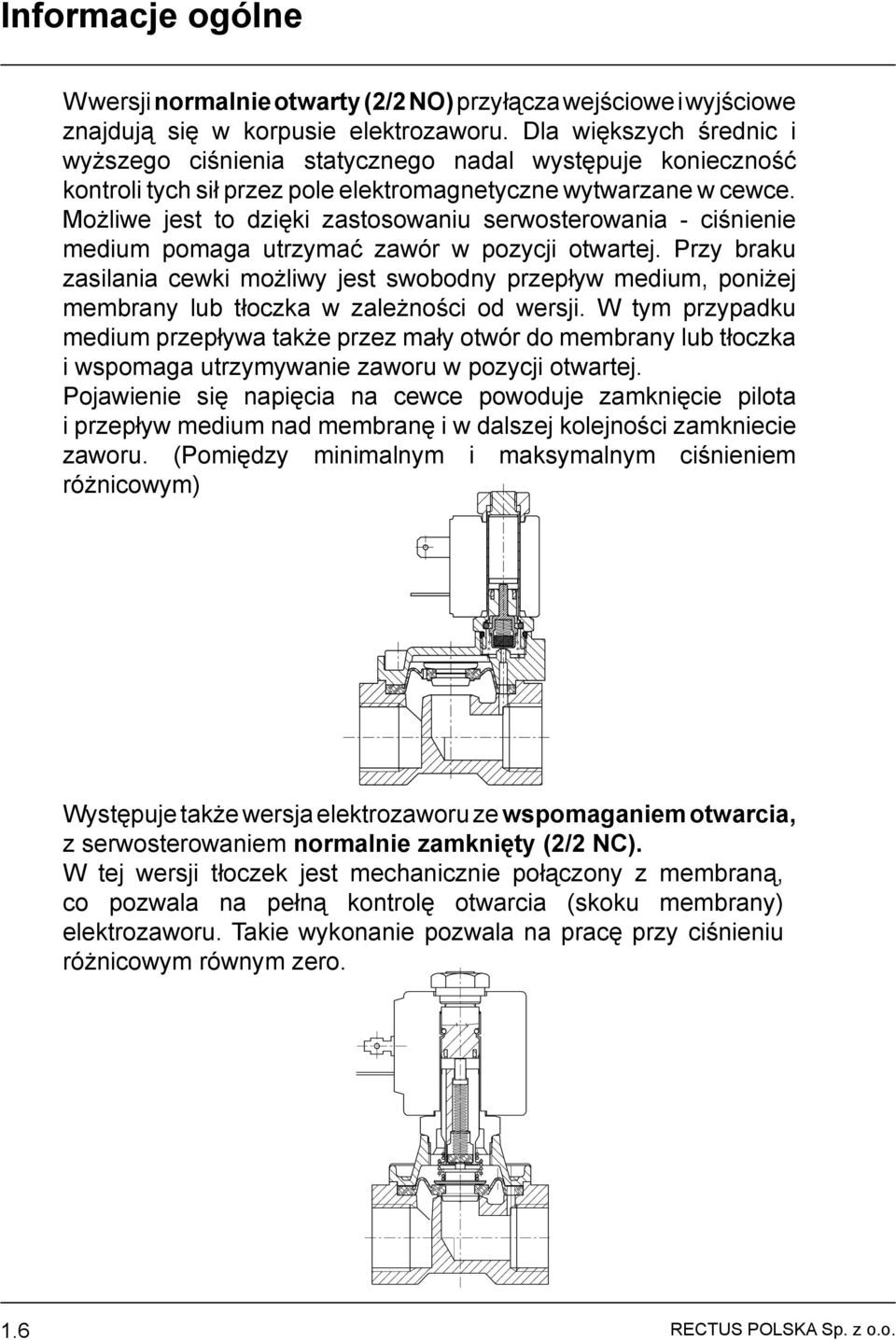 Możliwe jest to dzięki zastosowaniu serwosterowania - ciśnienie medium pomaga utrzymać zawór w pozycji otwartej.