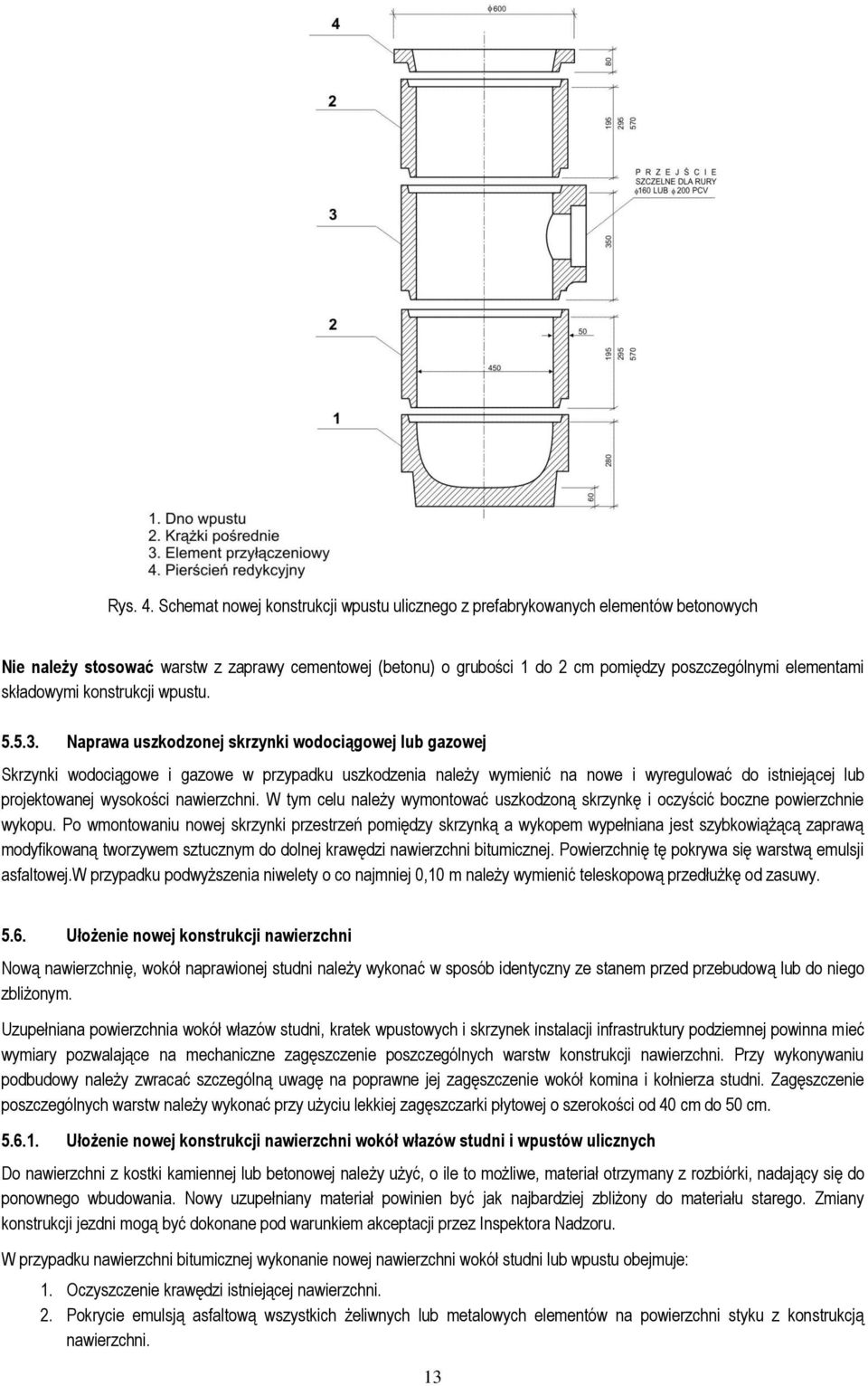 składowymi konstrukcji wpustu. 5.5.3.