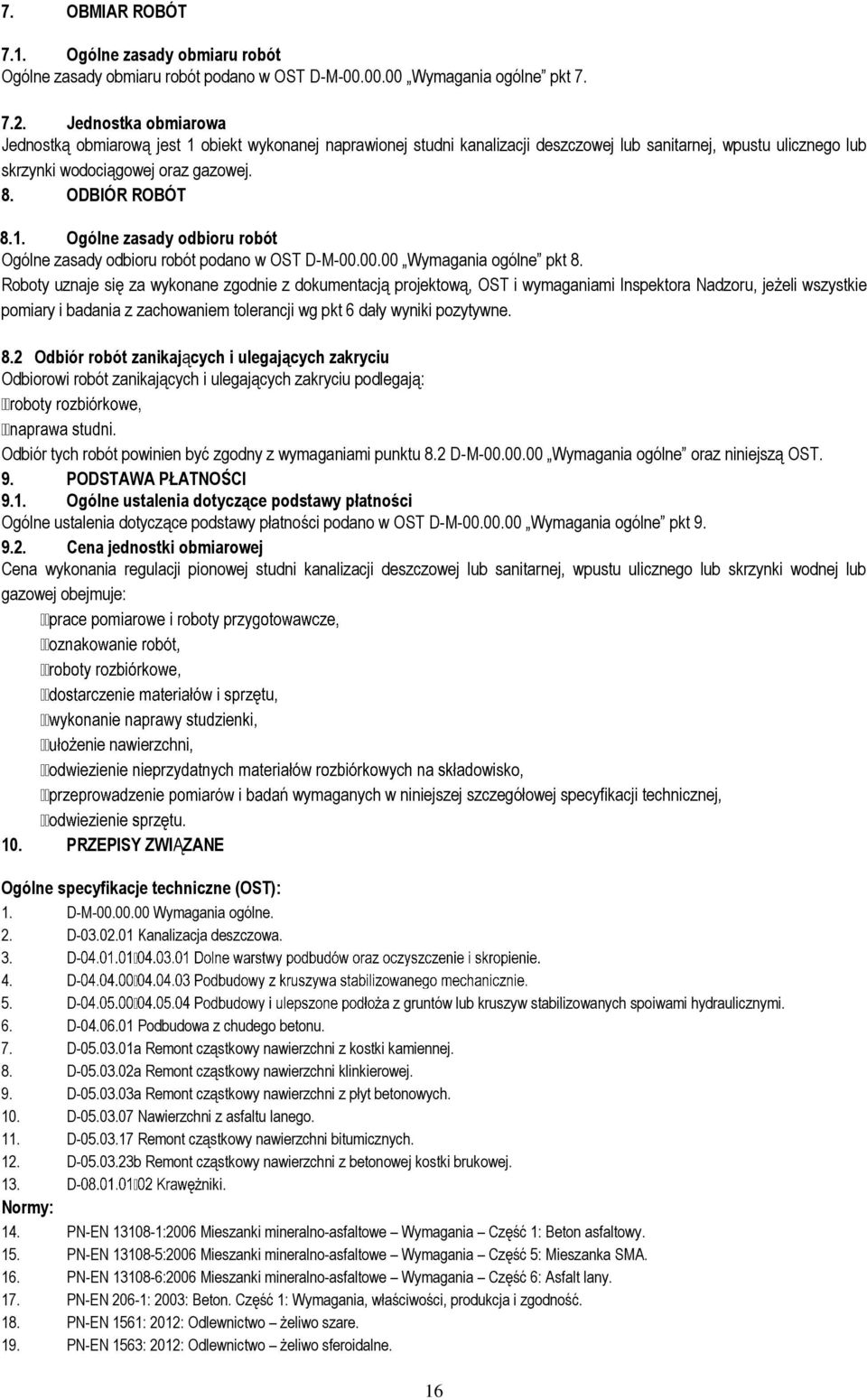 00.00 Wymagania ogólne pkt 8.