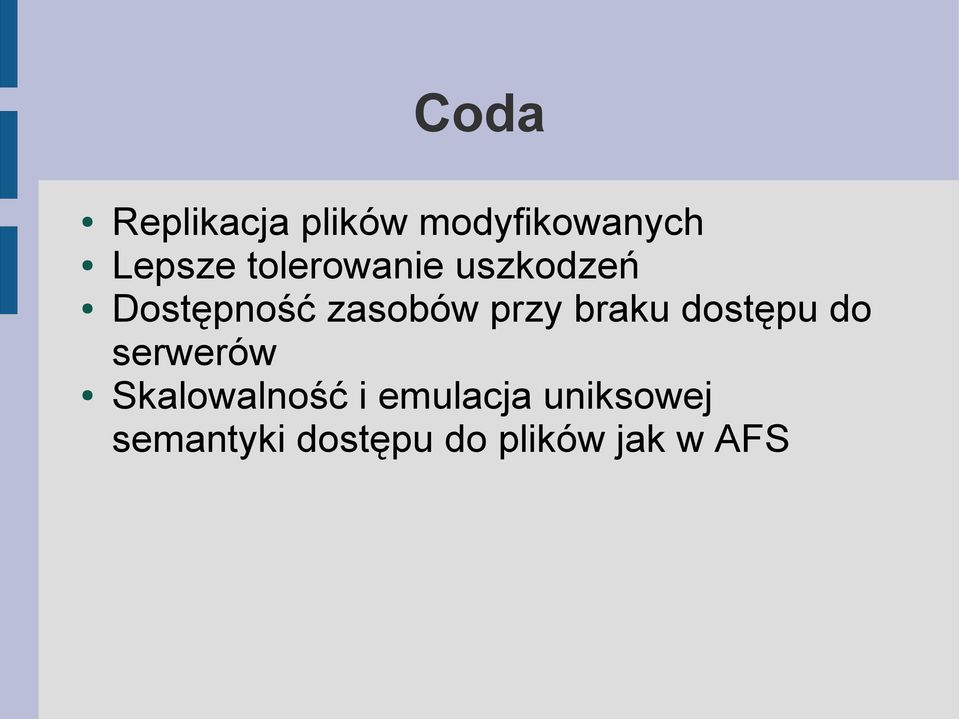 braku dostępu do serwerów Skalowalność i