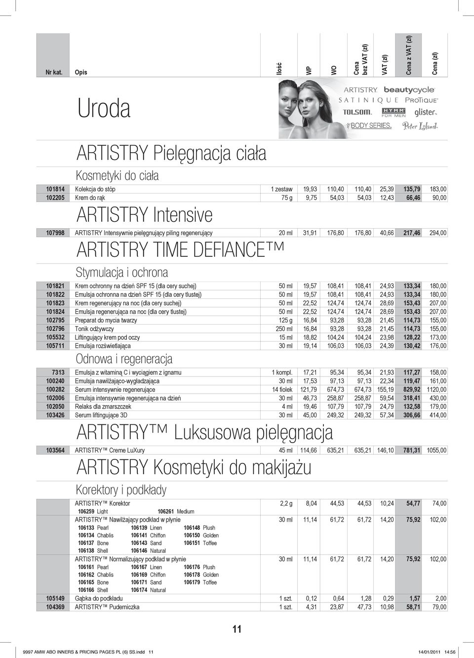 19,57 18,41 18,41 24,93 133,34 18, 11822 Emulsja ochronna na dzień SPF 15 (dla cery tlustej) 5 ml 19,57 18,41 18,41 24,93 133,34 18, 11823 Krem regenerujący na noc (dla cery suchej) 5 ml 22,52 124,74