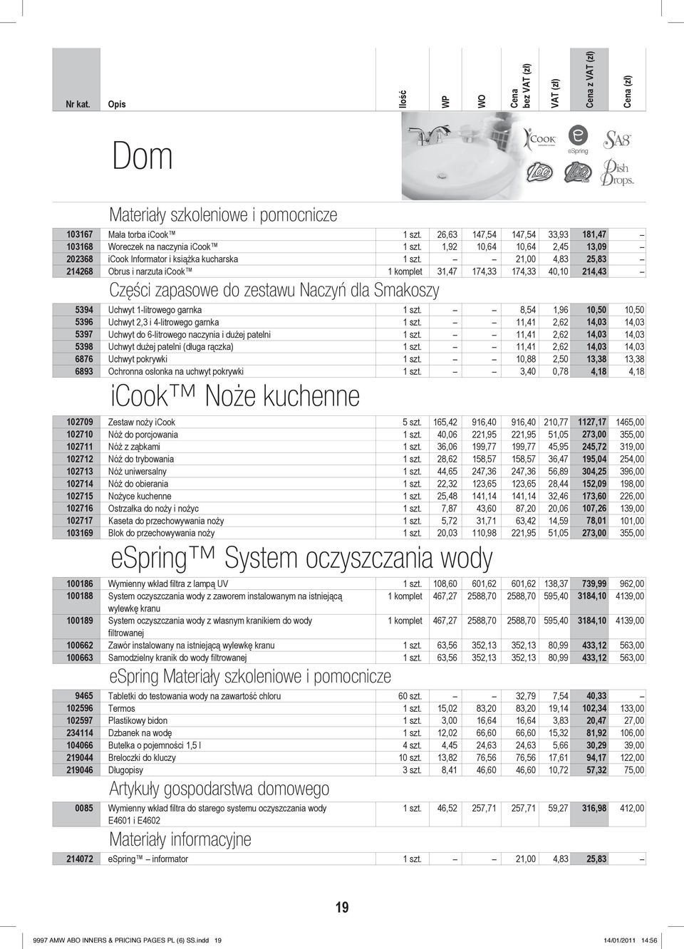 21, 4,83 25,83 214268 Obrus i narzuta icook 1 komplet 31,47 174,33 174,33 4,1 214,43 Części zapasowe do zestawu Naczyń dla Smakoszy 5394 Uchwyt 1-litrowego garnka 1 szt.