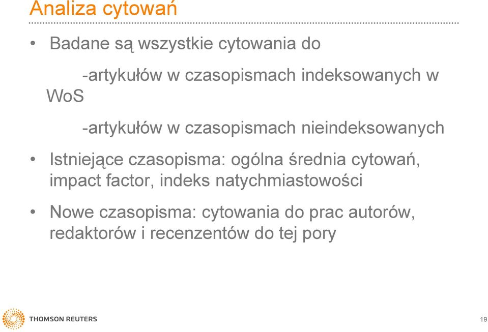 czasopisma: ogólna średnia cytowań, impact factor, indeks natychmiastowości