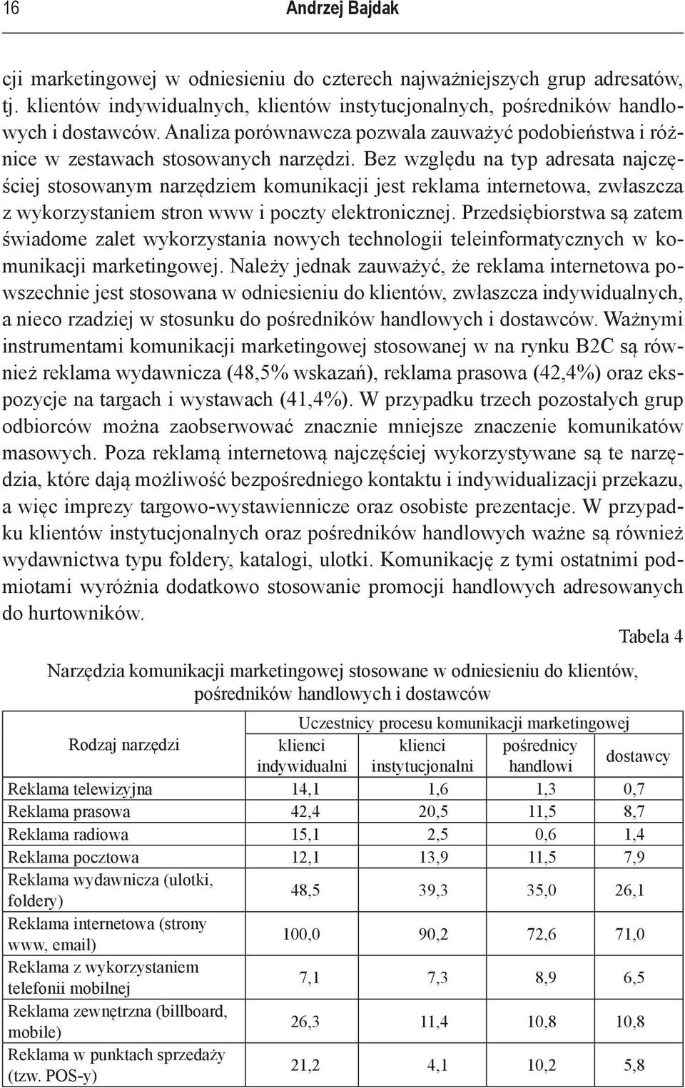 Bez względu na typ adresata najczęściej stosowanym narzędziem komunikacji jest reklama internetowa, zwłaszcza z wykorzystaniem stron www i poczty elektronicznej.
