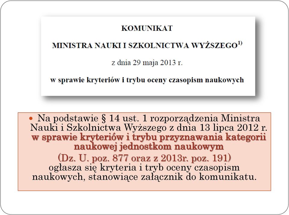 w sprawie kryteriów i trybu przyznawania kategorii naukowej jednostkom