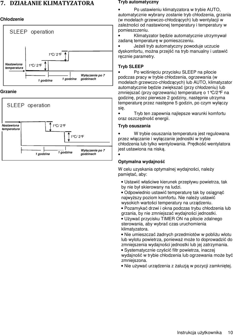 Jeżeli tryb automatyczny powoduje uczucie dyskomfortu, można przejść na tryb manualny i ustawić ręcznie parametry.