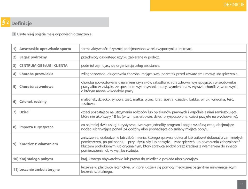 4) Choroba przewlekła zdiagnozowana, długotrwała choroba, mająca swój początek przed zawarciem umowy ubezpieczenia.