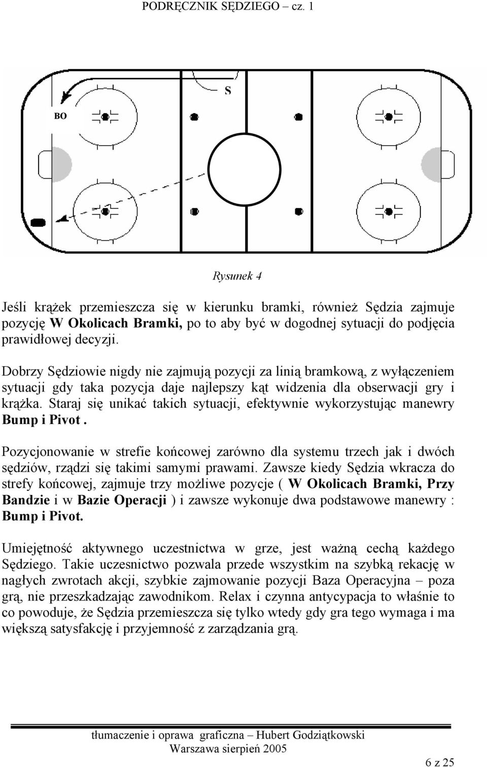 taraj się unikać takich sytuacji, efektywnie wykorzystując manewry Bump i Pivot. Pozycjonowanie w strefie końcowej zarówno dla systemu trzech jak i dwóch sędziów, rządzi się takimi samymi prawami.