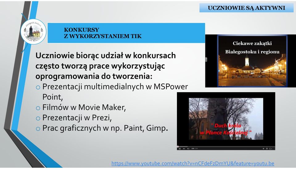 MSPower Point, ofilmów w Movie Maker, o Prezentacji w Prezi, o Prac graficznych