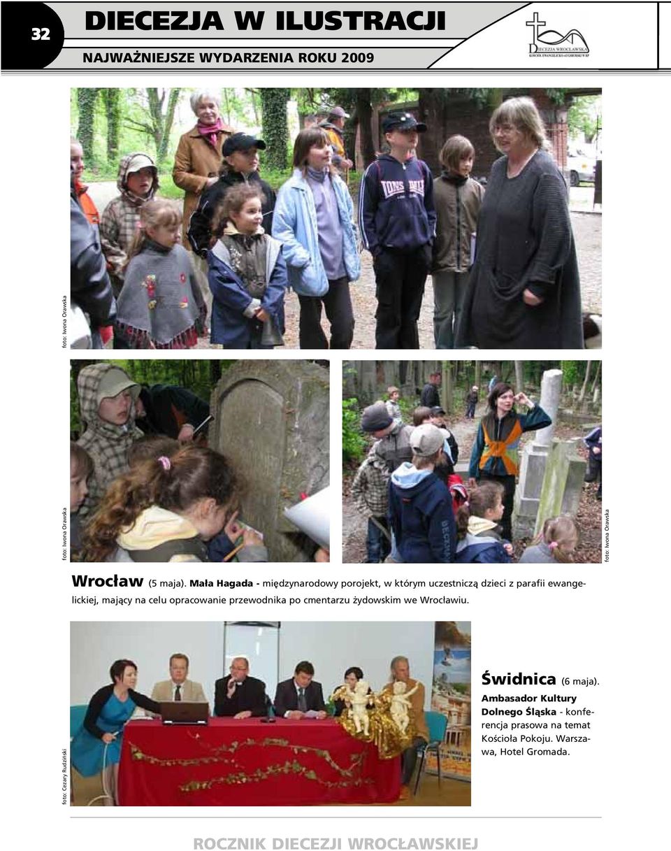 celu opracowanie przewodnika po cmentarzu ydowskim we Wroc³awiu. Œwidnica (6 maja).