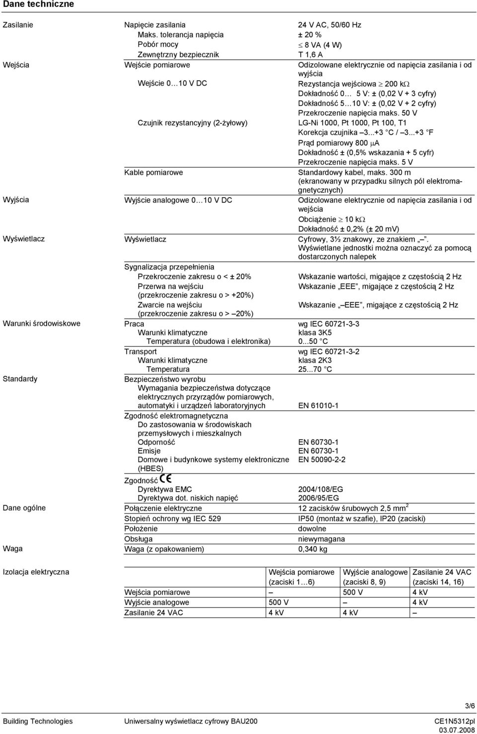 200 kω Dokładność 0 5 V: ± (0,02 V + 3 cyfry) Dokładność 5 10 V: ± (0,02 V + 2 cyfry) Przekroczenie napięcia maks.