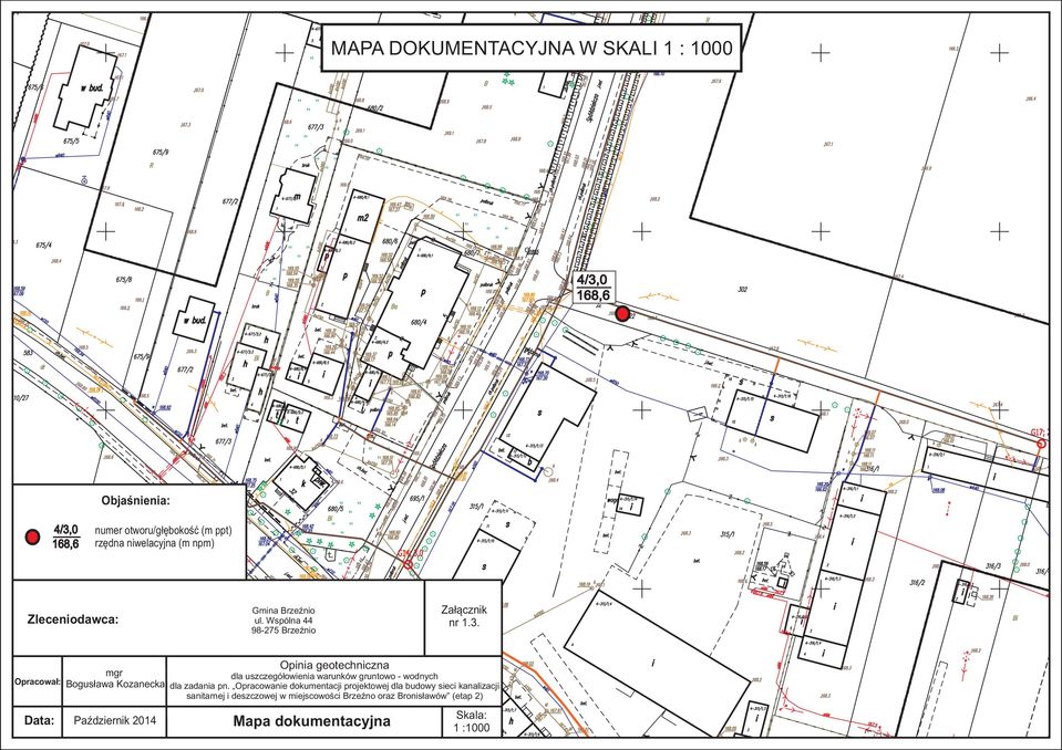 Opracował: Data: Opinia geotechniczna mgr dla uszczegółowienia warunków gruntowo - wodnych Bogusława Kozanecka dla zadania pn.