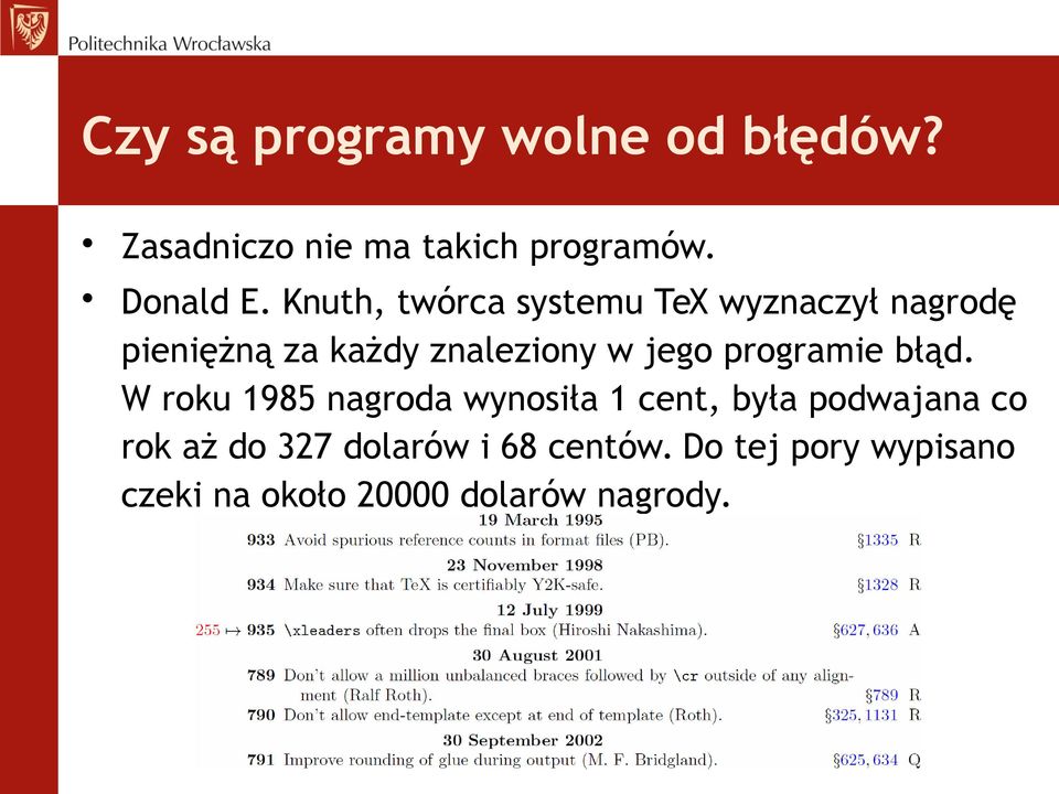 programie błąd.