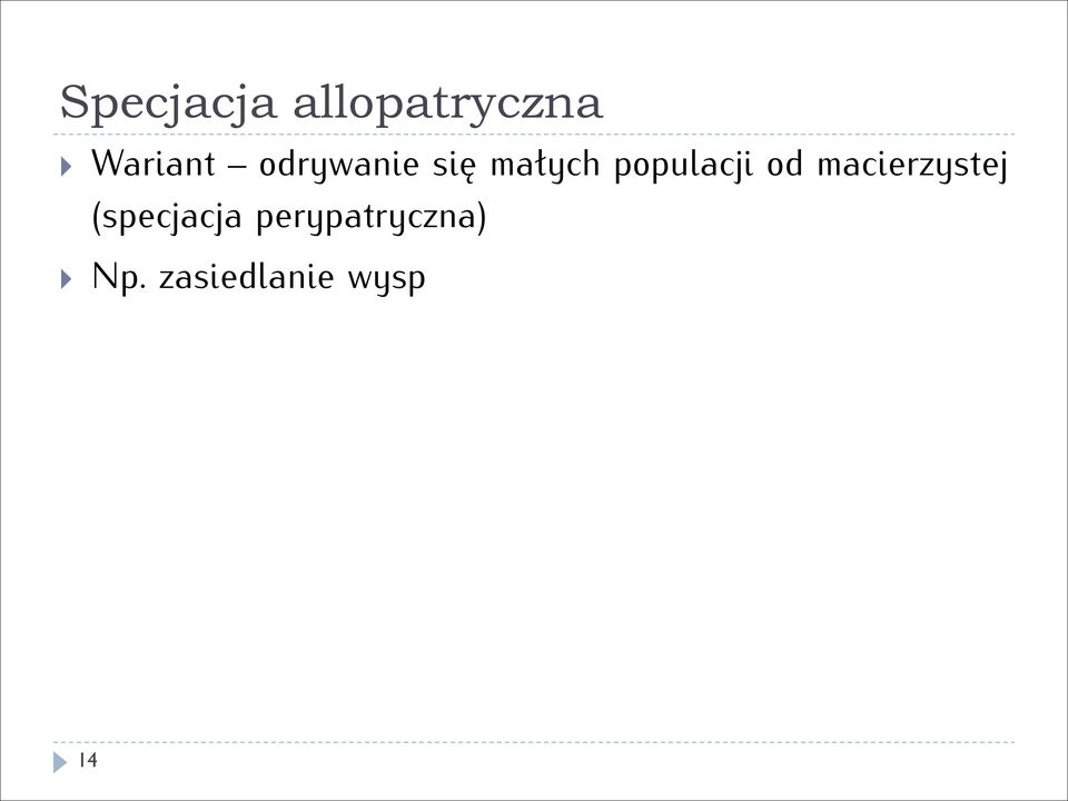 od macierzystej (specjacja