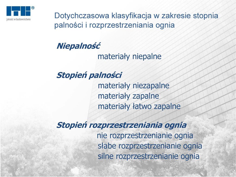 materiały zapalne materiały łatwo zapalne Stopień rozprzestrzeniania ognia nie