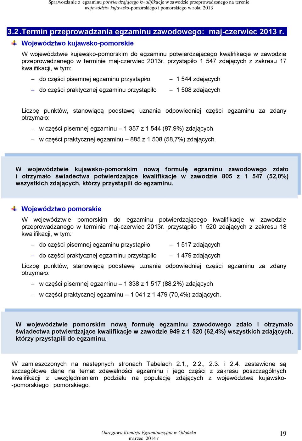 przystąpiło 1 547 zdających z zakresu 17, w tym: do części pisemnej egzaminu przystąpiło do części praktycznej egzaminu przystąpiło 1 544 zdających 1 508 zdających Liczbę punktów, stanowiącą podstawę