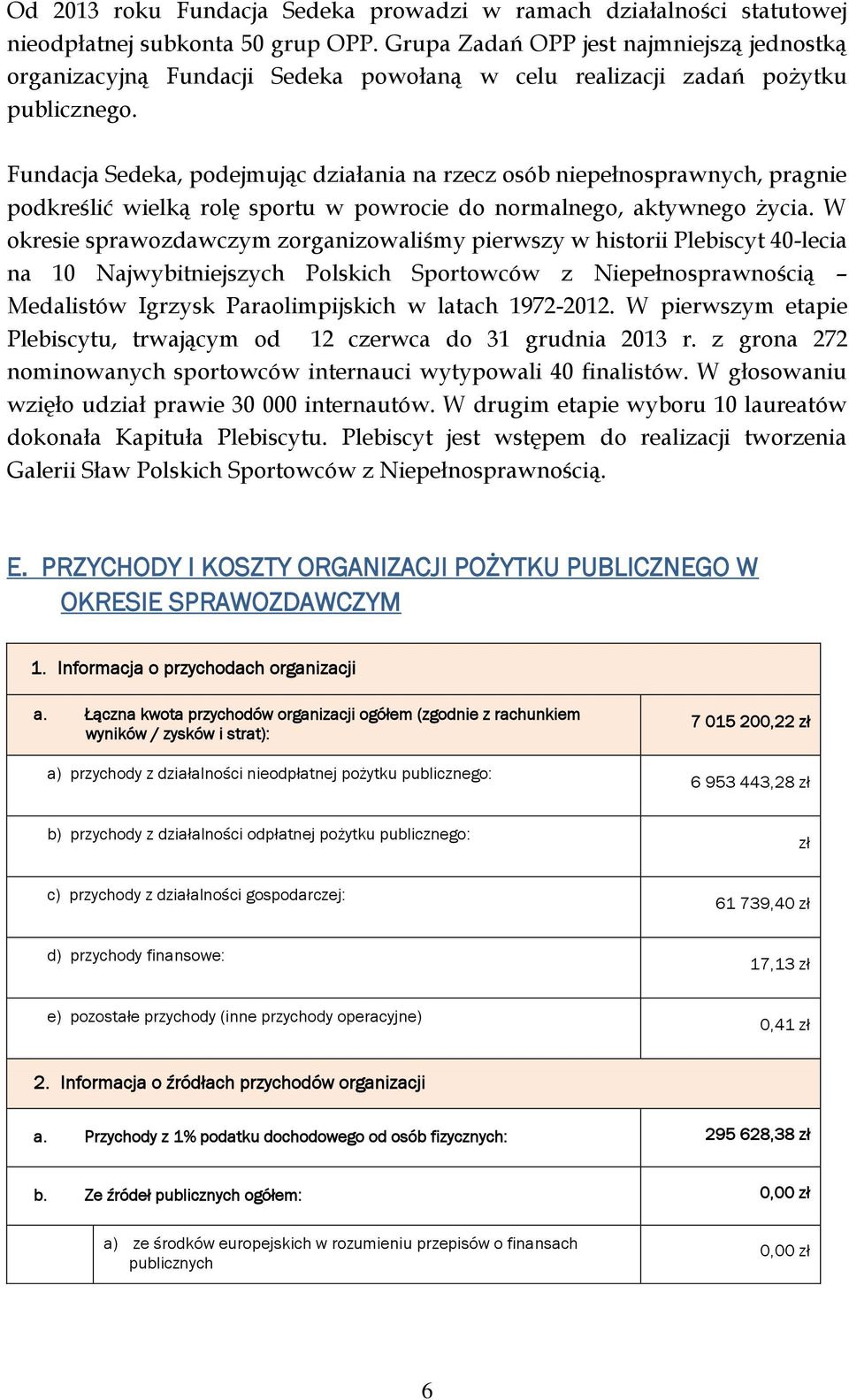 Fundacja Sedeka, podejmując działania na rzecz osób niepełnosprawnych, pragnie podkreślić wielką rolę sportu w powrocie do normalnego, aktywnego życia.