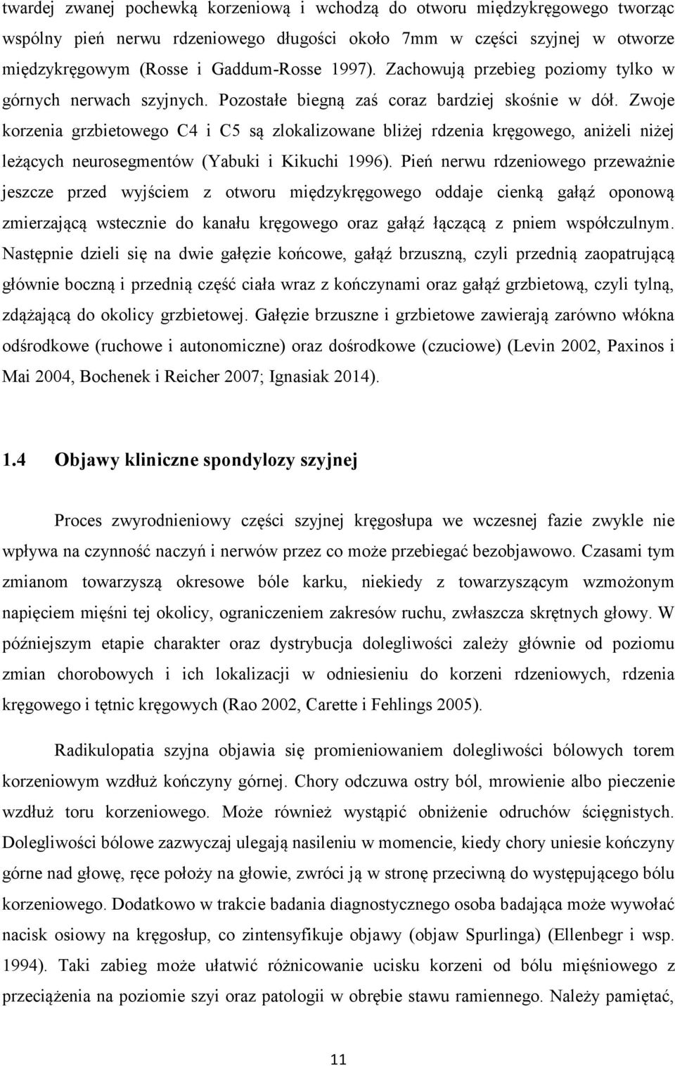Zwoje korzenia grzbietowego C4 i C5 są zlokalizowane bliżej rdzenia kręgowego, aniżeli niżej leżących neurosegmentów (Yabuki i Kikuchi 1996).
