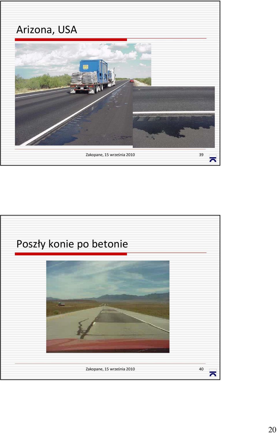 Poszły konie po betonie