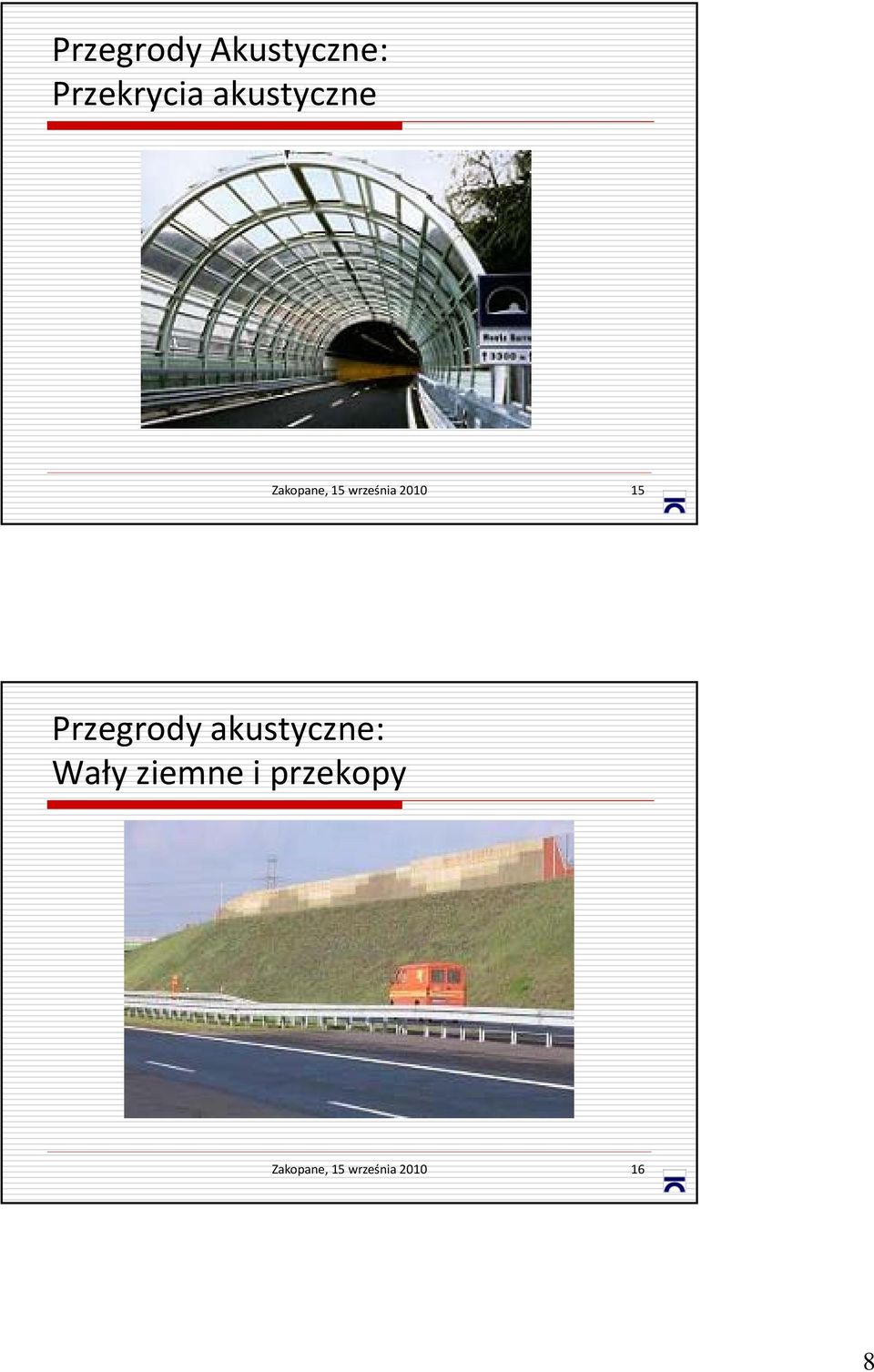 15 Przegrody akustyczne: Wały ziemne