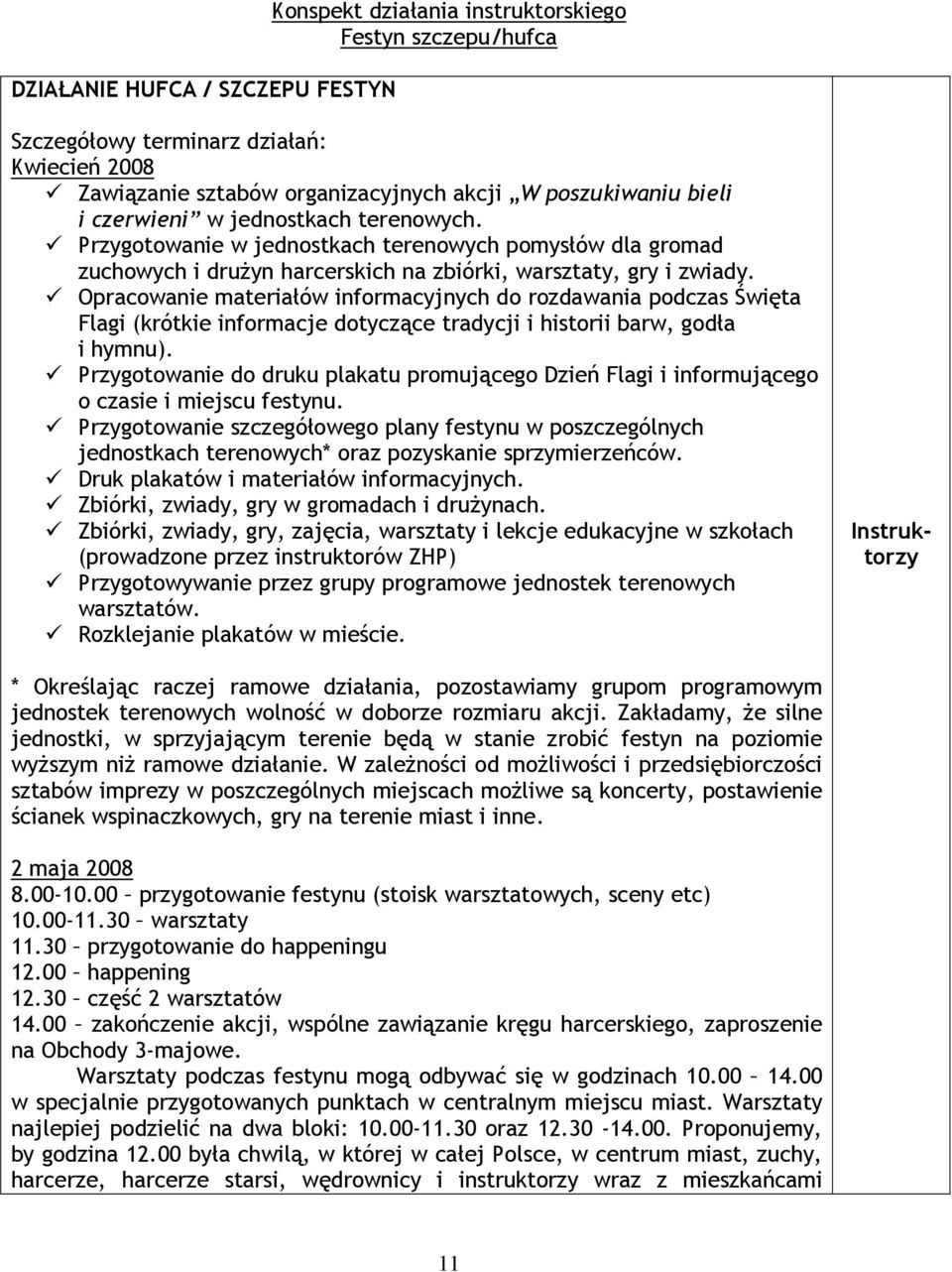 Opracowanie materiałów informacyjnych do rozdawania podczas Święta Flagi (krótkie informacje dotyczące tradycji i historii barw, godła i hymnu).