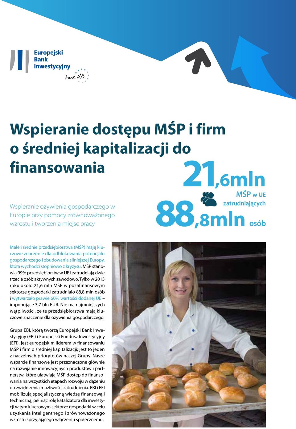 kryzysu. MŚP stanowią 99% przedsiębiorstw w UE i zatrudniają dwie trzecie osób aktywnych zawodowo.