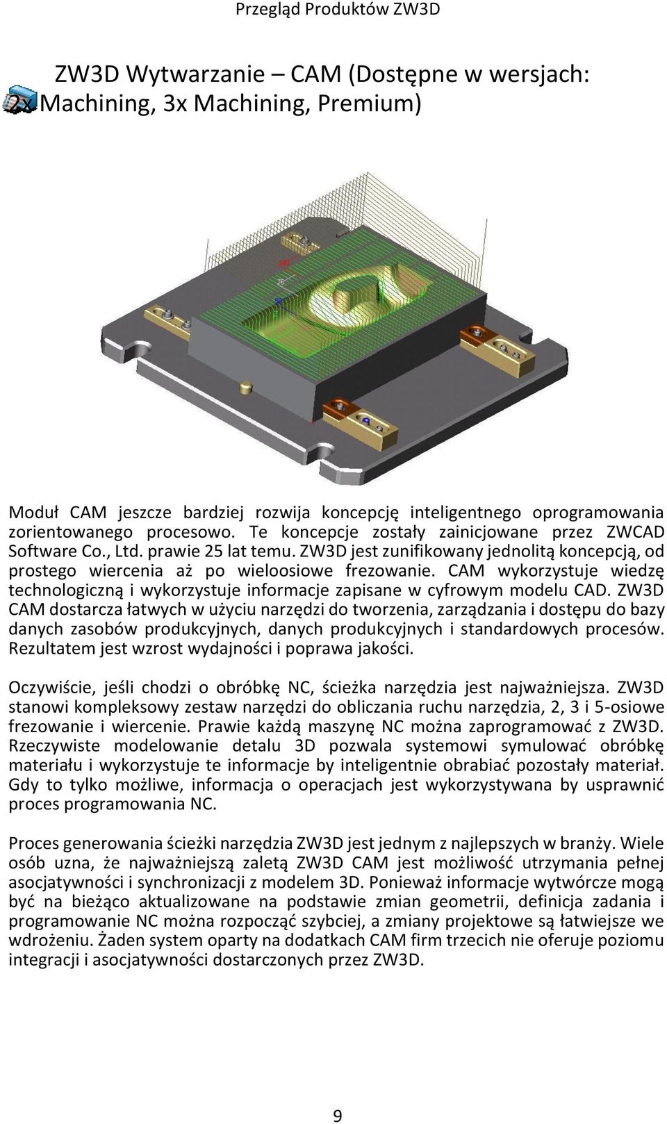 CAM wykorzystuje wiedzę technologiczną i wykorzystuje informacje zapisane w cyfrowym modelu CAD.