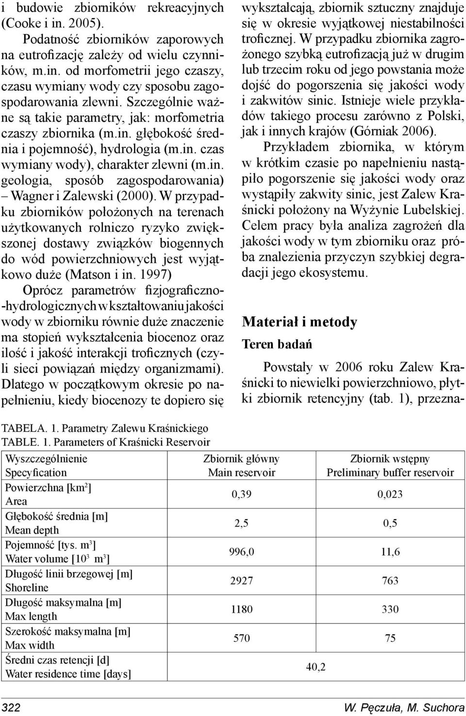 W przypadku zbiorników położonych na terenach użytkowanych rolniczo ryzyko zwiększonej dostawy związków biogennych do wód powierzchniowych jest wyjątkowo duże (Matson i in.