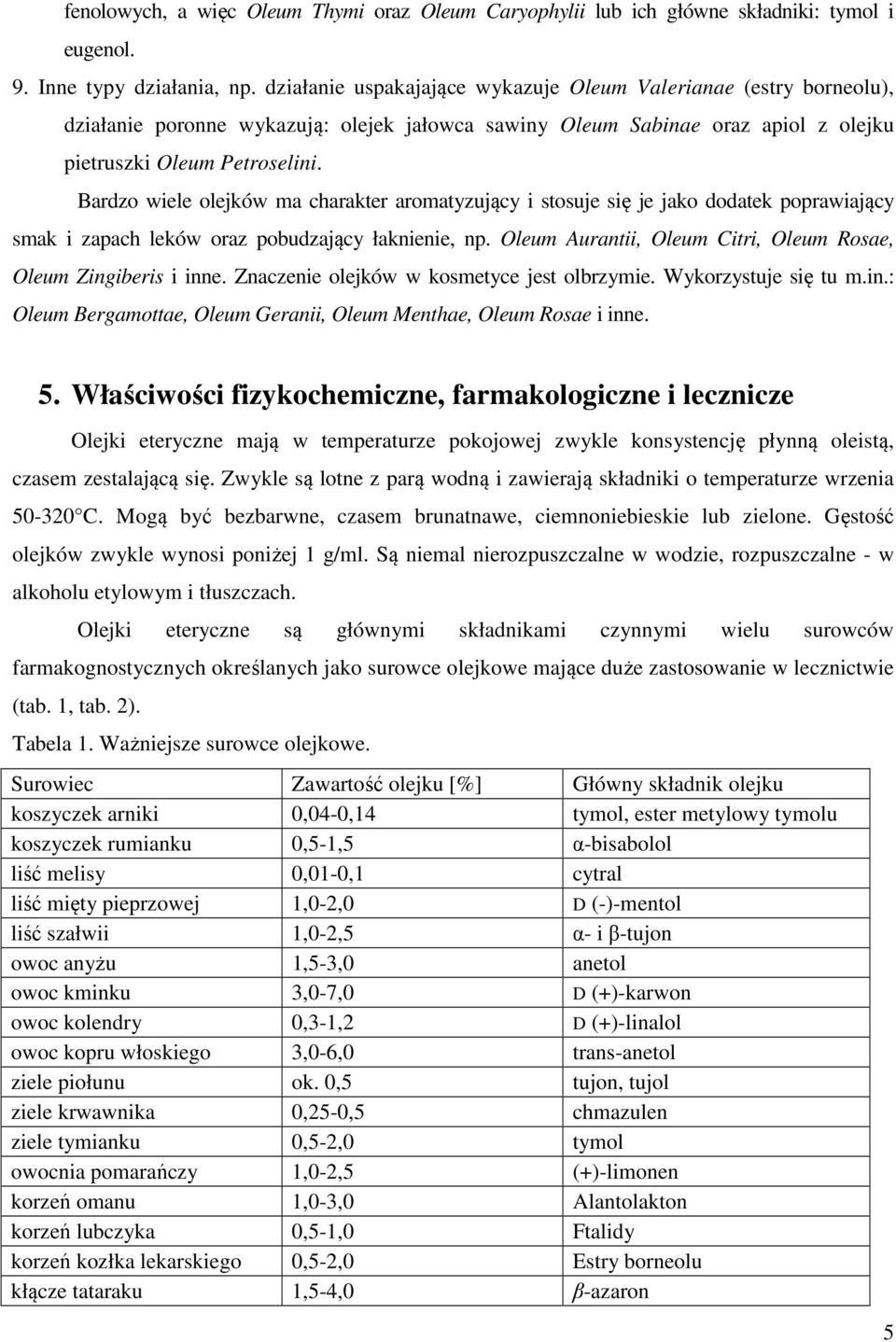 Bardzo wiele olejków ma charakter aromatyzujący i stosuje się je jako dodatek poprawiający smak i zapach leków oraz pobudzający łaknienie, np.