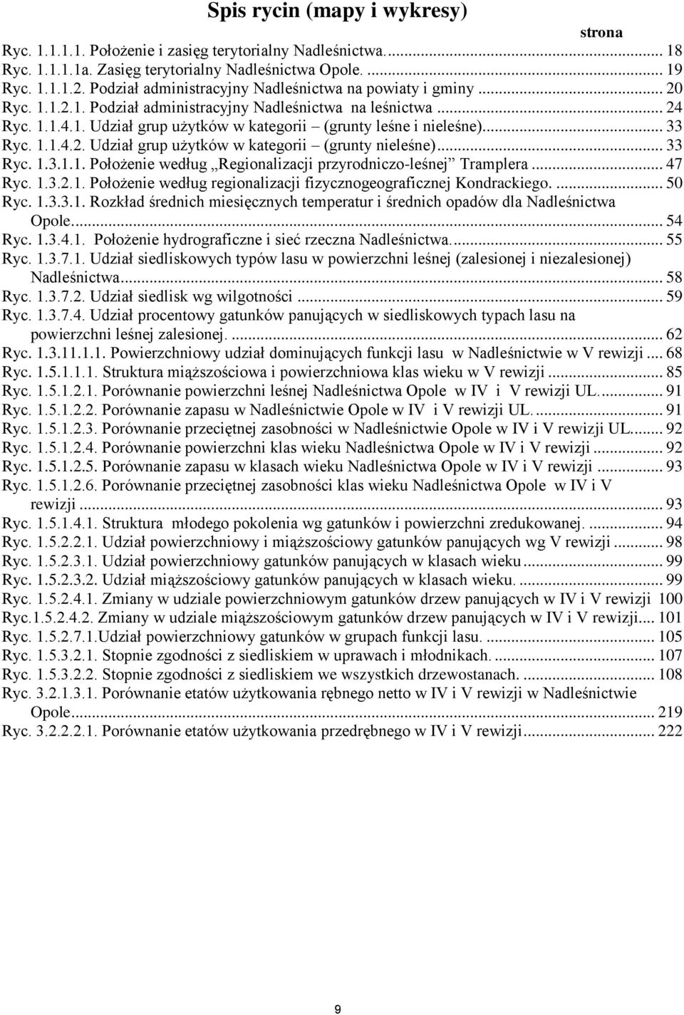 .. 33 Ryc. 1.1.4.2. Udział grup użytków w kategorii (grunty nieleśne)... 33 Ryc. 1.3.1.1. Położenie według Regionalizacji przyrodniczo-leśnej Tramplera... 47 Ryc. 1.3.2.1. Położenie według regionalizacji fizycznogeograficznej Kondrackiego.