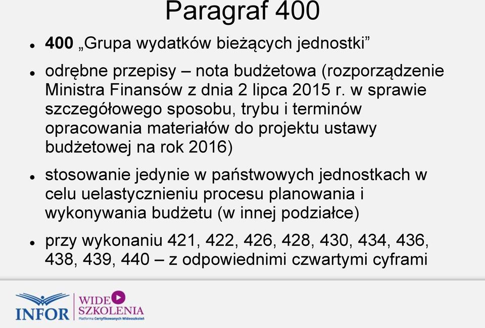 w sprawie szczegółowego sposobu, trybu i terminów opracowania materiałów do projektu ustawy budżetowej na rok 2016)