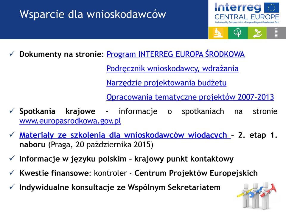 eurpasrdkwa.gv.pl Materiały ze szklenia dla wniskdawców widących 2. etap 1.