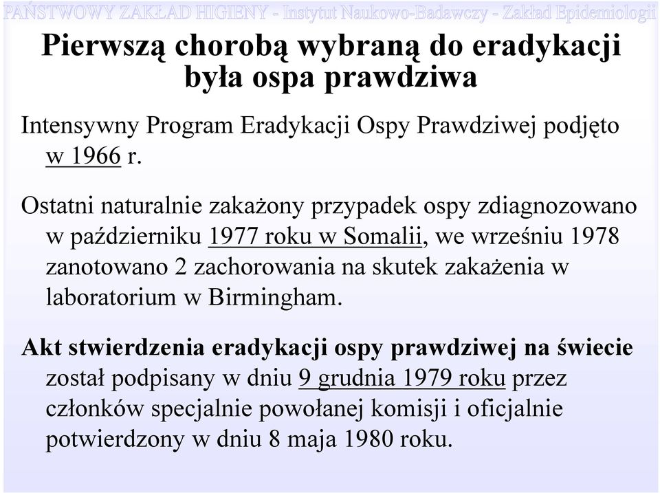 zachorowania na skutek zakażenia w laboratorium w Birmingham.