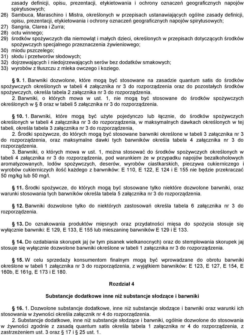 dzieci, określonych w przepisach dotyczących środków spożywczych specjalnego przeznaczenia żywieniowego; 30) miodu pszczelego; 31) słodu i przetworów słodowych; 32) dojrzewających i niedojrzewających