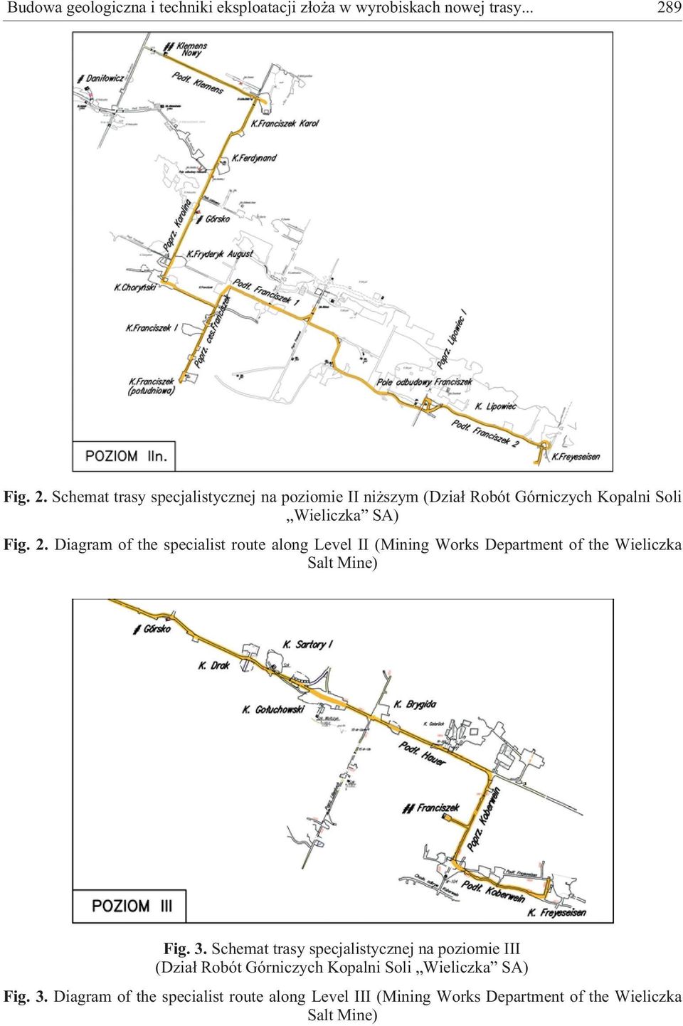 3. Schemat trasy specjalistycznej na poziomie III (Dzia³ Robót Górniczych Kopalni Soli Wieliczka SA) Fig. 3.